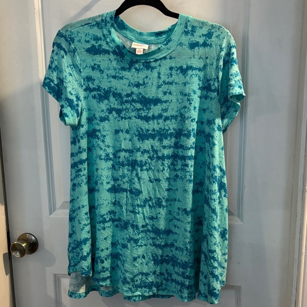 Blue/ green  Tie-Dye A-line Women's Top